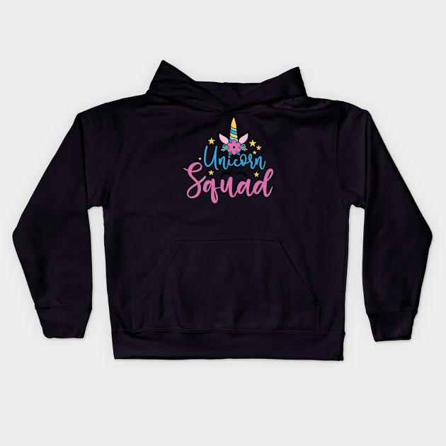 unicorn squad Kids Hoodie by busines_night